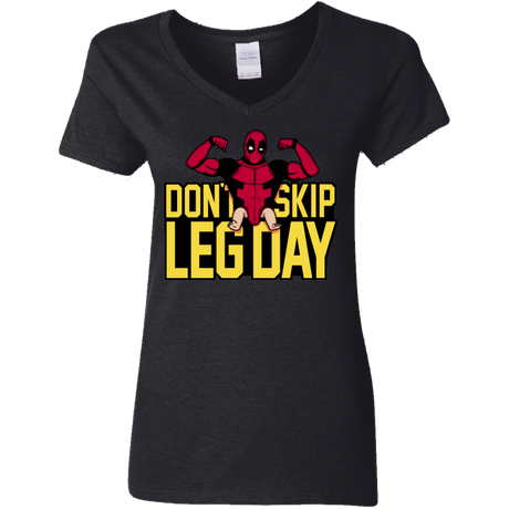 T-Shirts Black / S Dont Skip Leg Day Women's V-Neck T-Shirt