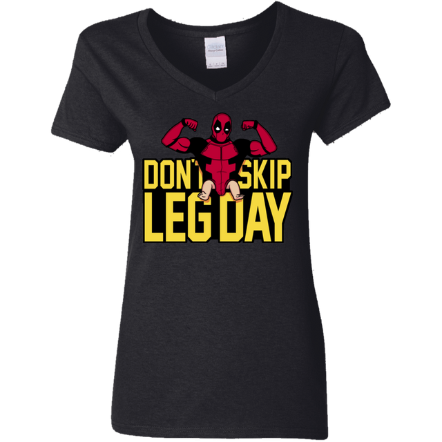 T-Shirts Black / S Dont Skip Leg Day Women's V-Neck T-Shirt