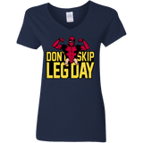 T-Shirts Navy / S Dont Skip Leg Day Women's V-Neck T-Shirt