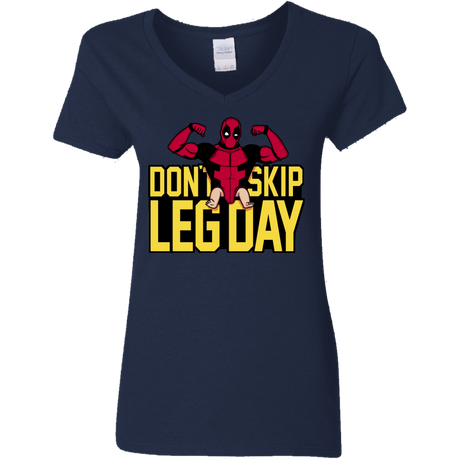 T-Shirts Navy / S Dont Skip Leg Day Women's V-Neck T-Shirt