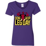 T-Shirts Purple / S Dont Skip Leg Day Women's V-Neck T-Shirt