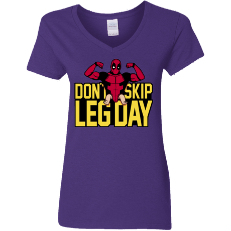 T-Shirts Purple / S Dont Skip Leg Day Women's V-Neck T-Shirt