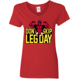 T-Shirts Red / S Dont Skip Leg Day Women's V-Neck T-Shirt