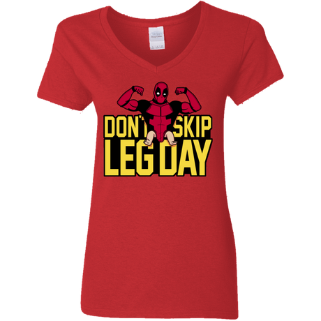 T-Shirts Red / S Dont Skip Leg Day Women's V-Neck T-Shirt