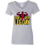 T-Shirts Sport Grey / S Dont Skip Leg Day Women's V-Neck T-Shirt