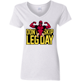 T-Shirts White / S Dont Skip Leg Day Women's V-Neck T-Shirt