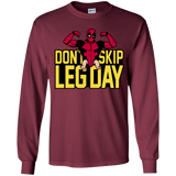 T-Shirts Maroon / YS Dont Skip Leg Day Youth Long Sleeve T-Shirt
