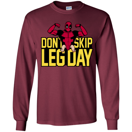 T-Shirts Maroon / YS Dont Skip Leg Day Youth Long Sleeve T-Shirt