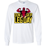 T-Shirts White / YS Dont Skip Leg Day Youth Long Sleeve T-Shirt