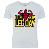 T-Shirts Heather White / YXS Dont Skip Leg Day Youth Triblend T-Shirt