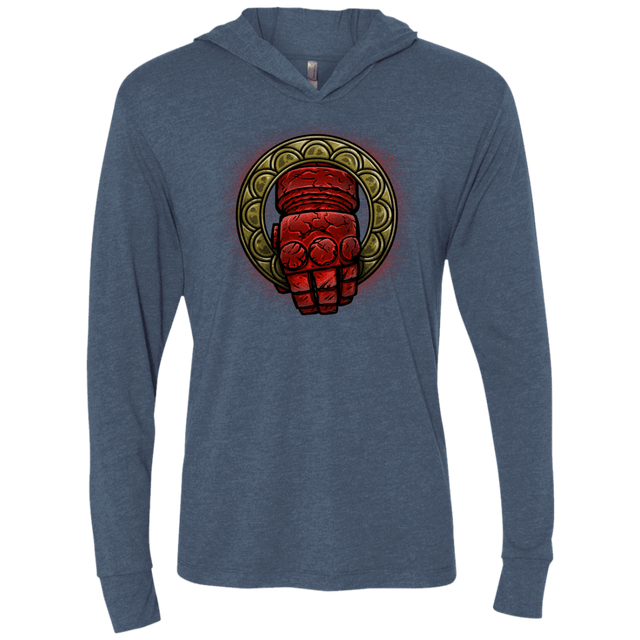 T-Shirts Indigo / X-Small Doom Hand of the King Triblend Long Sleeve Hoodie Tee