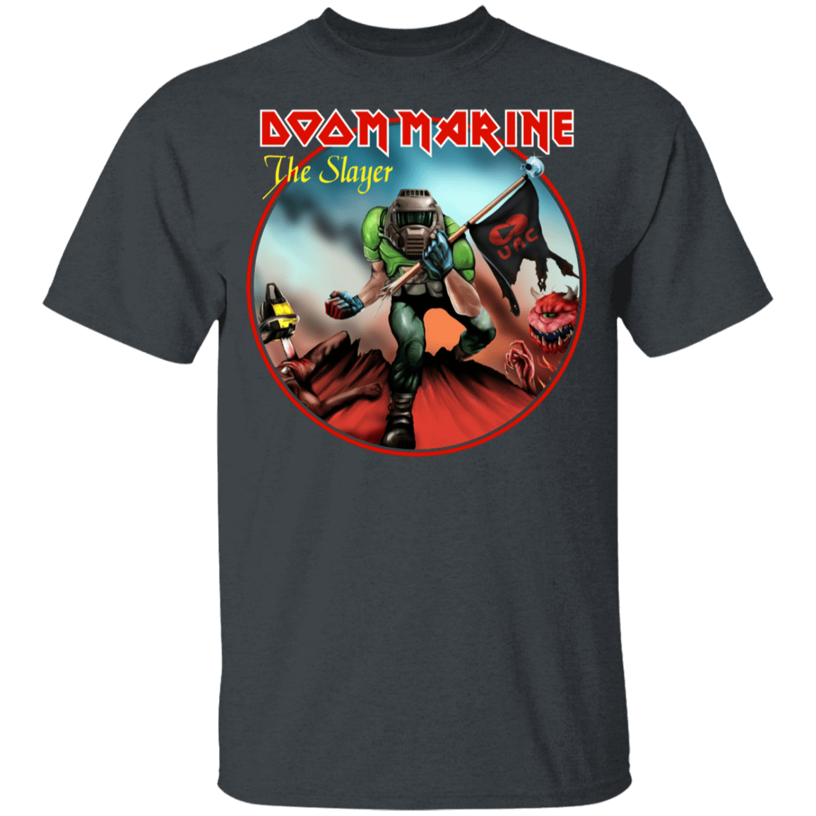 T-Shirts Dark Heather / YXS Doom Marine Youth T-Shirt
