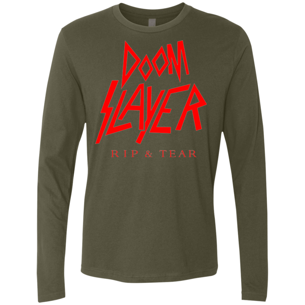 T-Shirts Military Green / Small Doom Slayer Men's Premium Long Sleeve