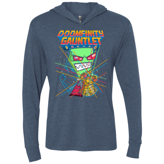 T-Shirts Indigo / X-Small DOOMFINITY Triblend Long Sleeve Hoodie Tee