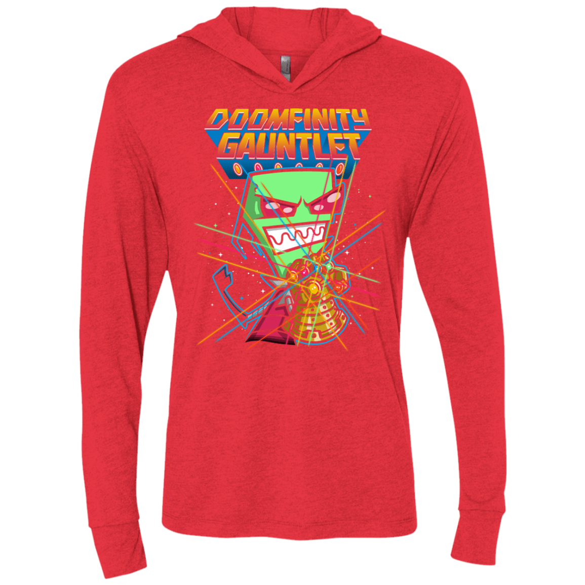 T-Shirts Vintage Red / X-Small DOOMFINITY Triblend Long Sleeve Hoodie Tee