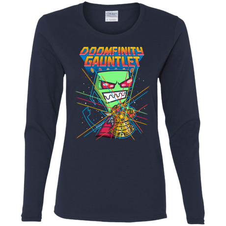 T-Shirts Navy / S DOOMFINITY Women's Long Sleeve T-Shirt