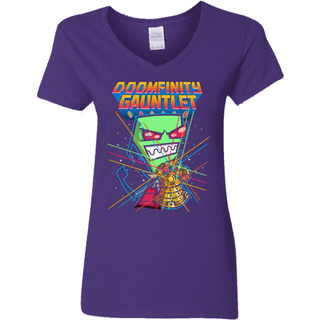 T-Shirts Purple / S DOOMFINITY Women's V-Neck T-Shirt