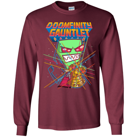 T-Shirts Maroon / YS DOOMFINITY Youth Long Sleeve T-Shirt