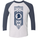 T-Shirts Heather White/Indigo / X-Small Dothraki Men's Triblend 3/4 Sleeve