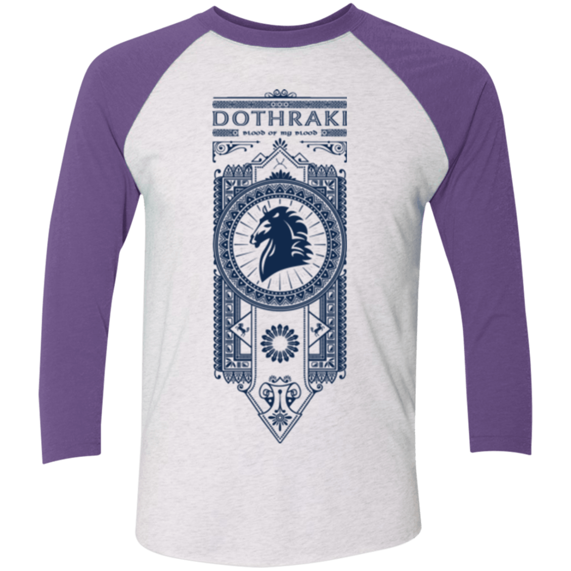 T-Shirts Heather White/Purple Rush / X-Small Dothraki Men's Triblend 3/4 Sleeve