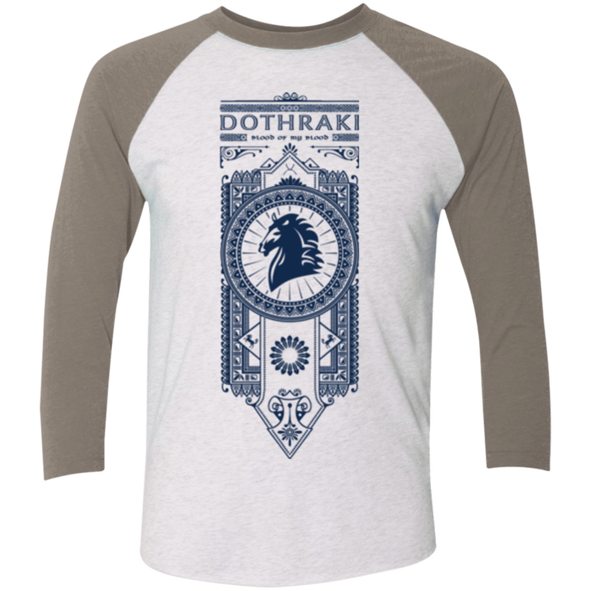 T-Shirts Heather White/Vintage Grey / X-Small Dothraki Men's Triblend 3/4 Sleeve