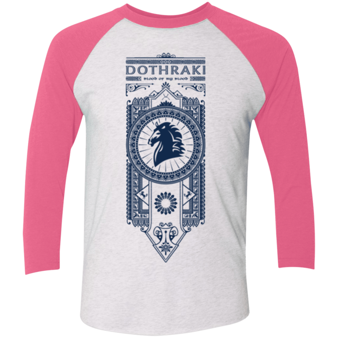 T-Shirts Heather White/Vintage Pink / X-Small Dothraki Men's Triblend 3/4 Sleeve
