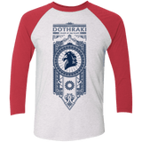 T-Shirts Heather White/Vintage Red / X-Small Dothraki Men's Triblend 3/4 Sleeve