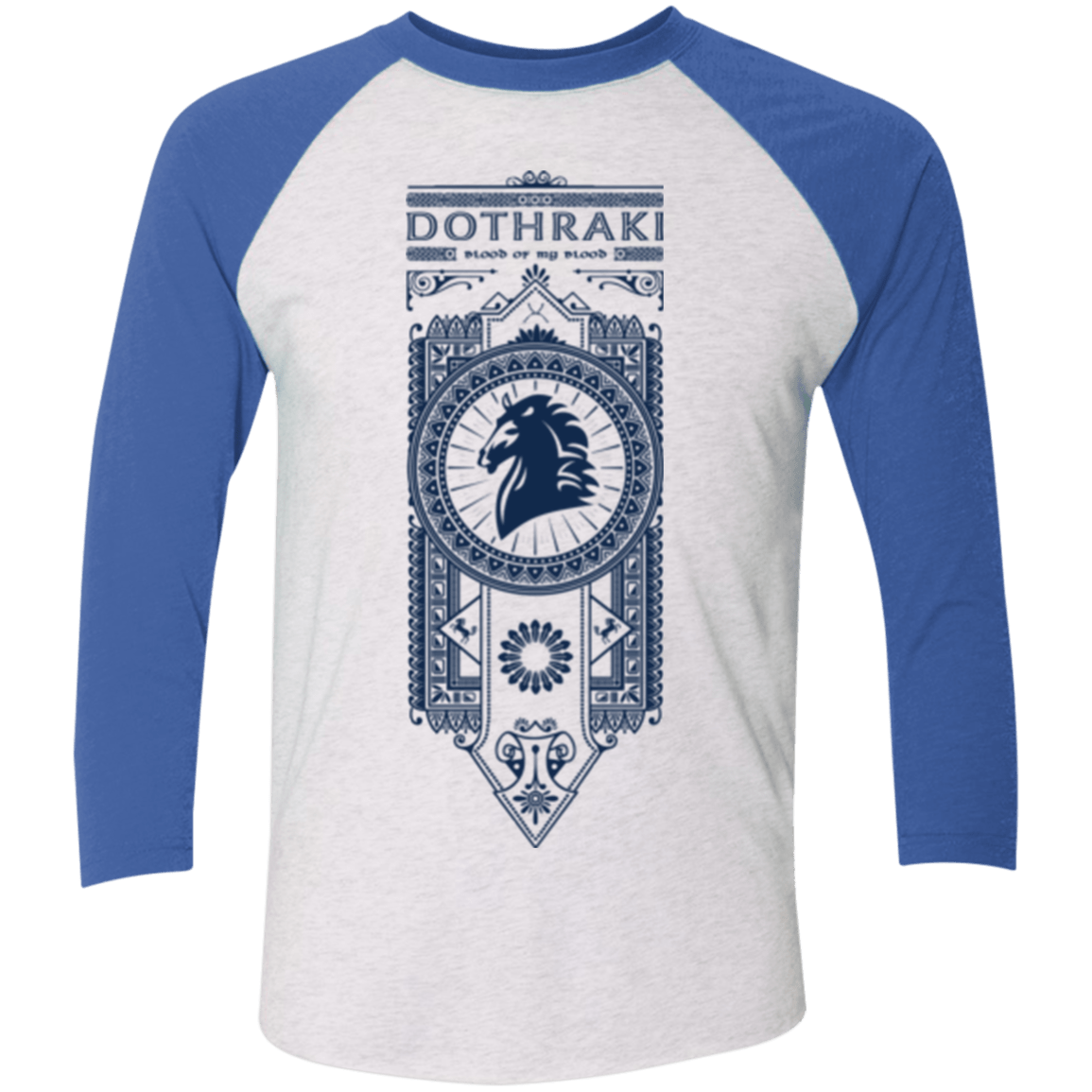 T-Shirts Heather White/Vintage Royal / X-Small Dothraki Men's Triblend 3/4 Sleeve