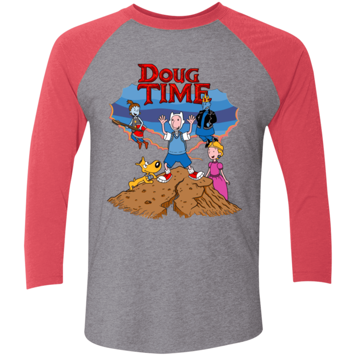 T-Shirts Premium Heather/ Vintage Red / X-Small Doug Time Triblend 3/4 Sleeve