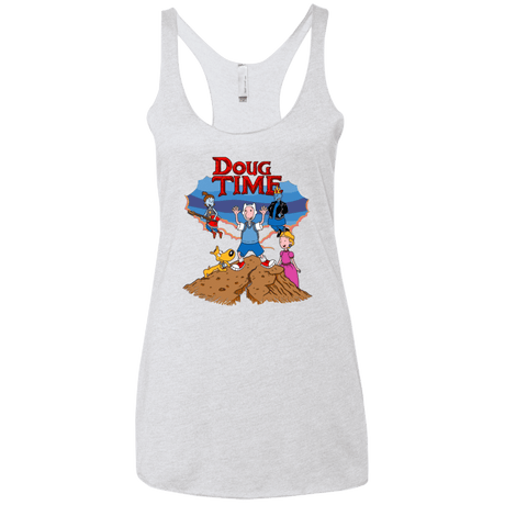 T-Shirts Heather White / X-Small Doug Time Women's Triblend Racerback Tank