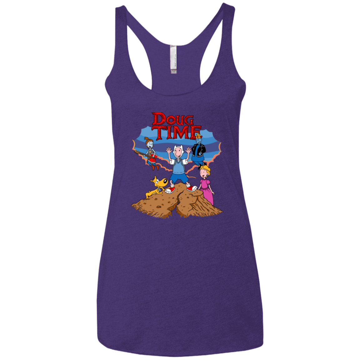T-Shirts Purple / X-Small Doug Time Women's Triblend Racerback Tank