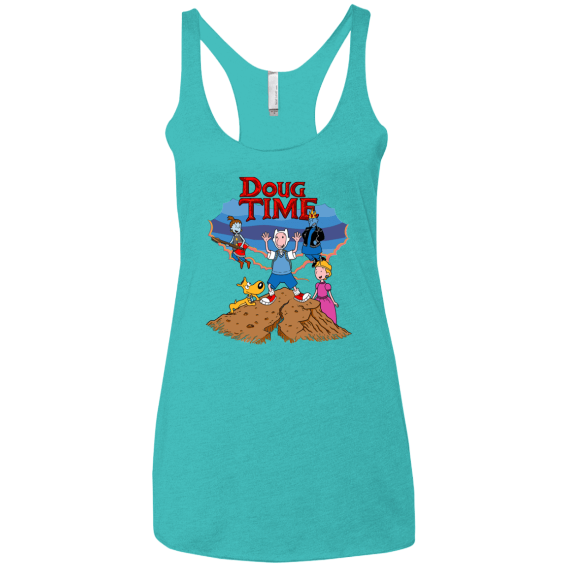 T-Shirts Tahiti Blue / X-Small Doug Time Women's Triblend Racerback Tank