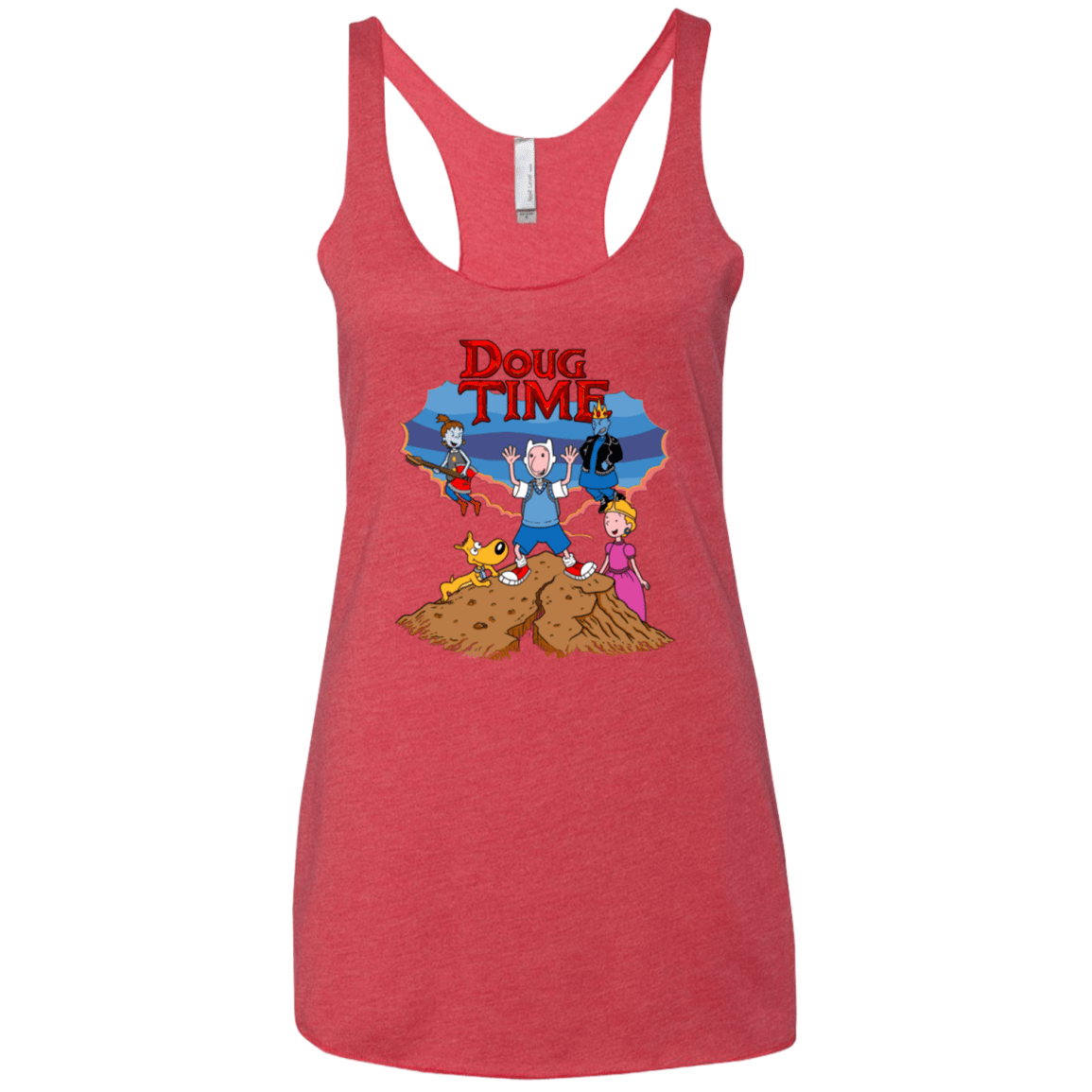 T-Shirts Vintage Red / X-Small Doug Time Women's Triblend Racerback Tank