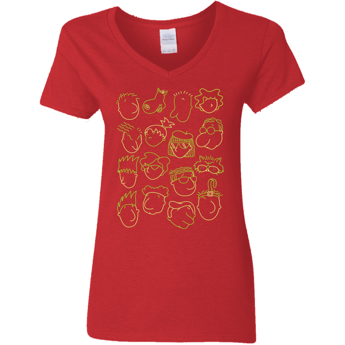 T-Shirts Red / S DOUG Women's V-Neck T-Shirt