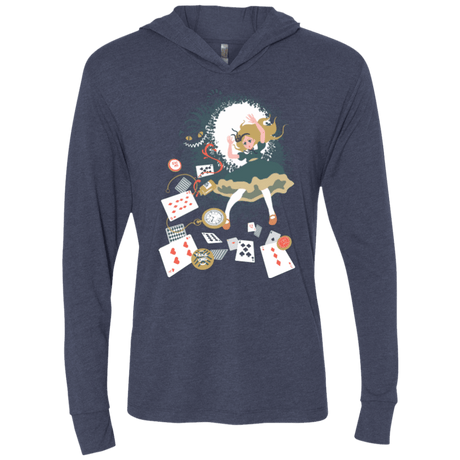 T-Shirts Vintage Navy / X-Small Down the rabbit hole Triblend Long Sleeve Hoodie Tee