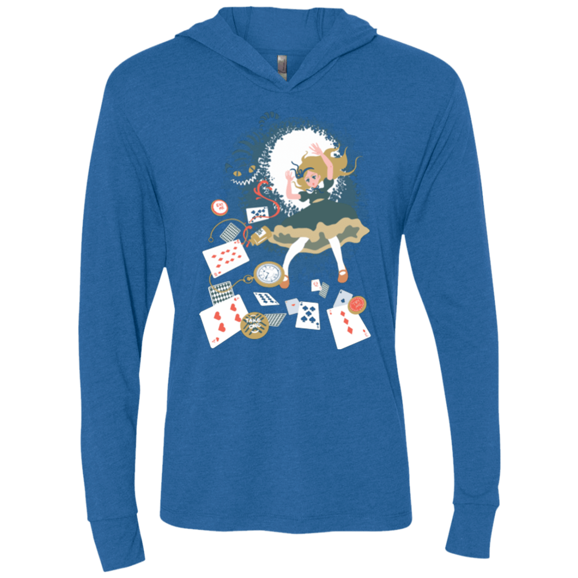 T-Shirts Vintage Royal / X-Small Down the rabbit hole Triblend Long Sleeve Hoodie Tee