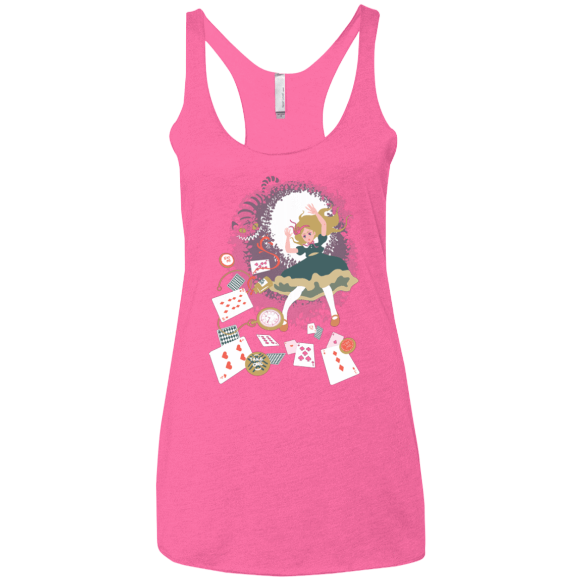 T-Shirts Vintage Pink / X-Small Down the rabbit hole Women's Triblend Racerback Tank