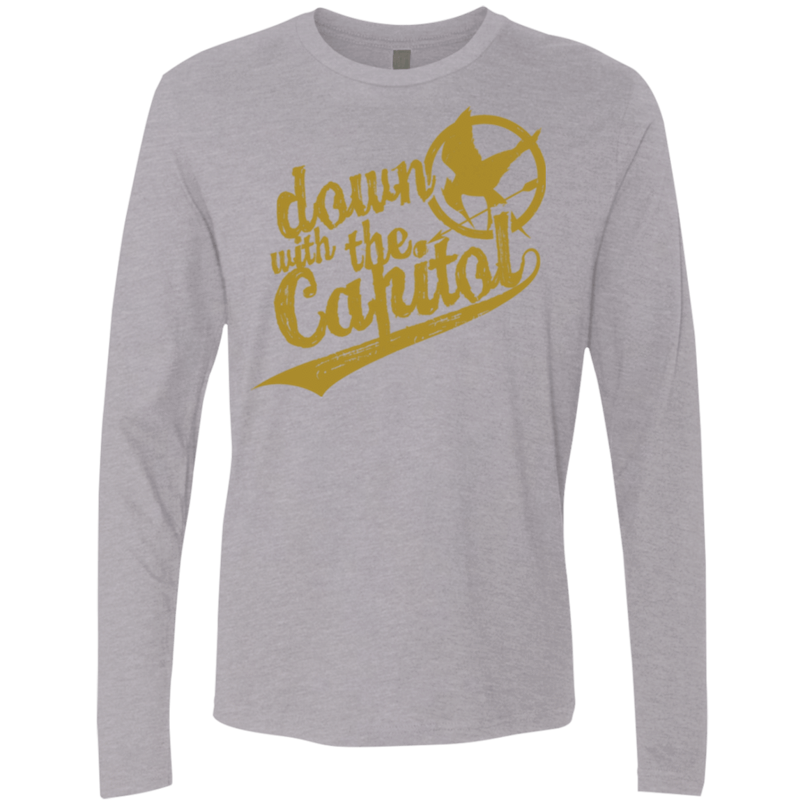 T-Shirts Heather Grey / Small Down with the Capitol Men's Premium Long Sleeve