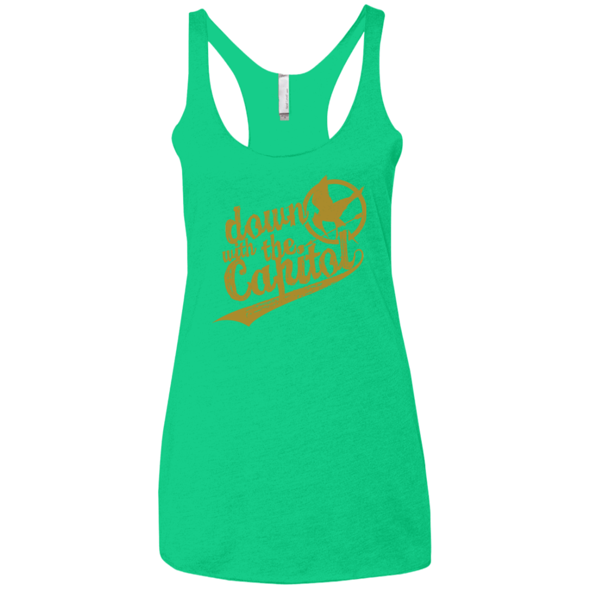 T-Shirts Envy / X-Small Down with the Capitol Women's Triblend Racerback Tank