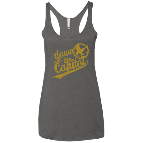 T-Shirts Premium Heather / X-Small Down with the Capitol Women's Triblend Racerback Tank