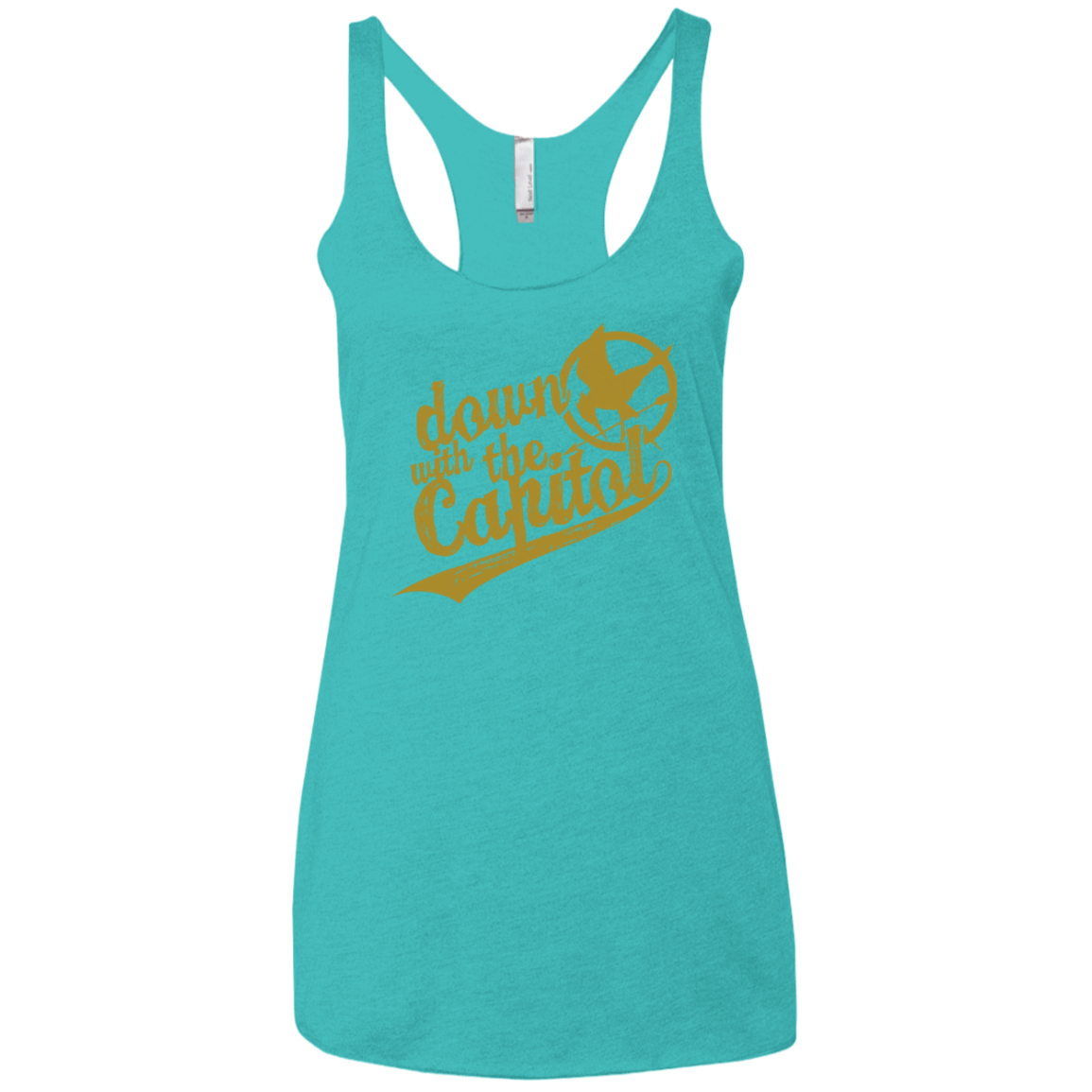 T-Shirts Tahiti Blue / X-Small Down with the Capitol Women's Triblend Racerback Tank