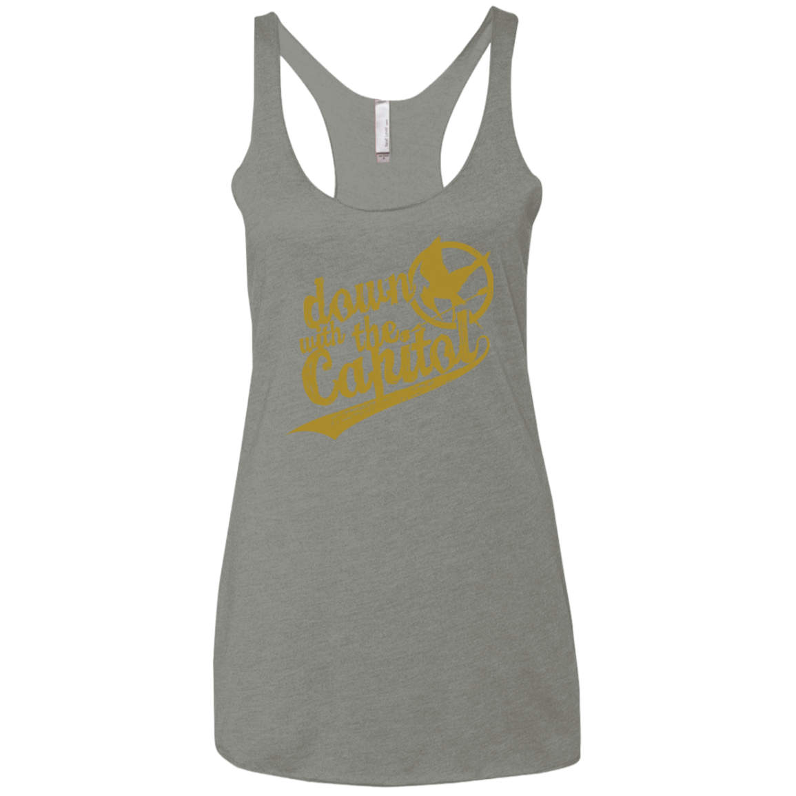 T-Shirts Venetian Grey / X-Small Down with the Capitol Women's Triblend Racerback Tank