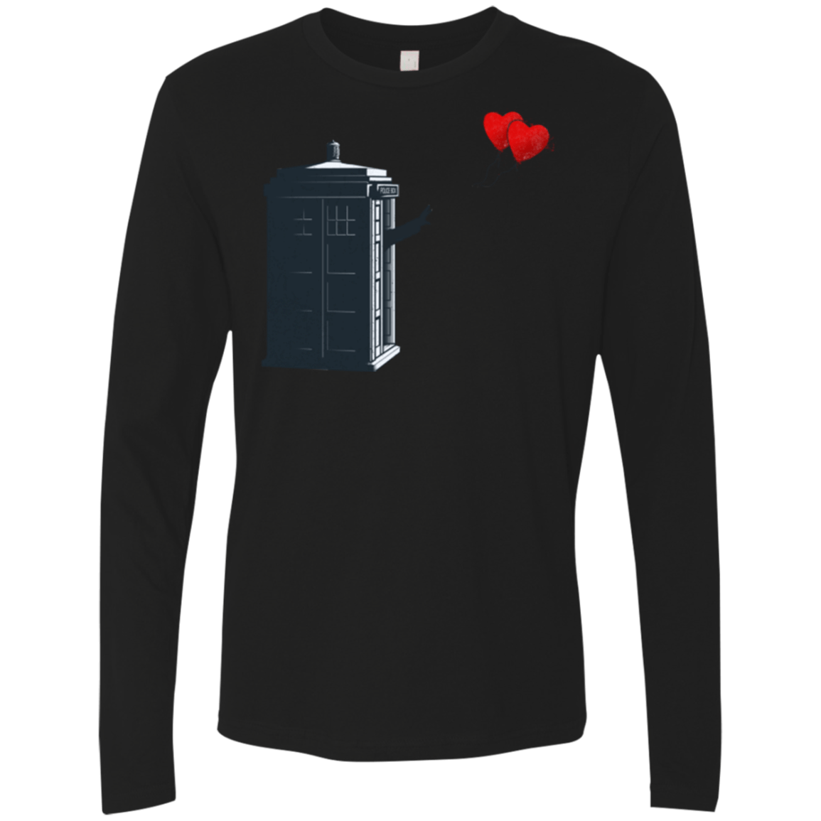 T-Shirts Black / Small Dr Banksy Heart Balloon Men's Premium Long Sleeve