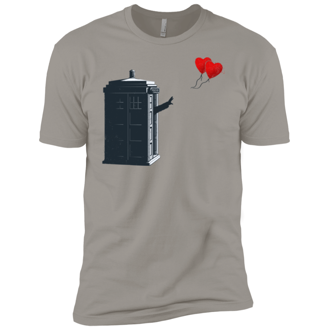T-Shirts Light Grey / X-Small Dr Banksy Heart Balloon Men's Premium T-Shirt