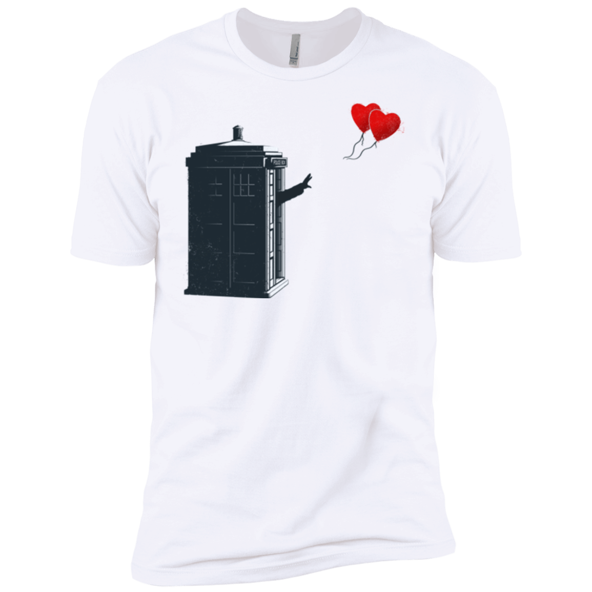 T-Shirts White / X-Small Dr Banksy Heart Balloon Men's Premium T-Shirt