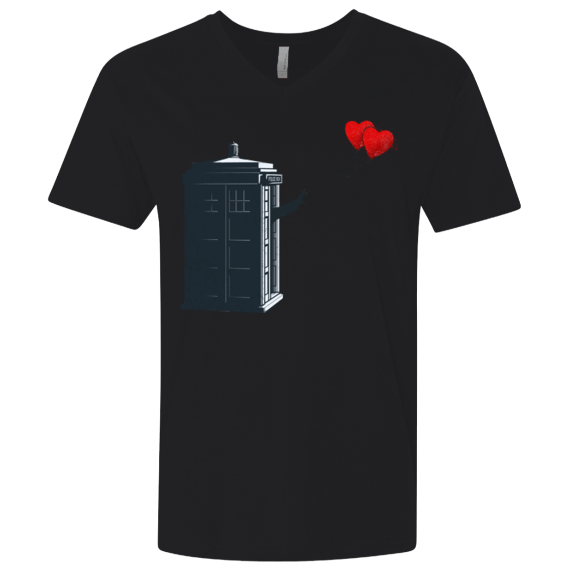 T-Shirts Black / X-Small Dr Banksy Heart Balloon Men's Premium V-Neck