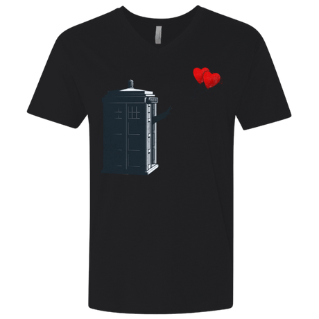 T-Shirts Black / X-Small Dr Banksy Heart Balloon Men's Premium V-Neck