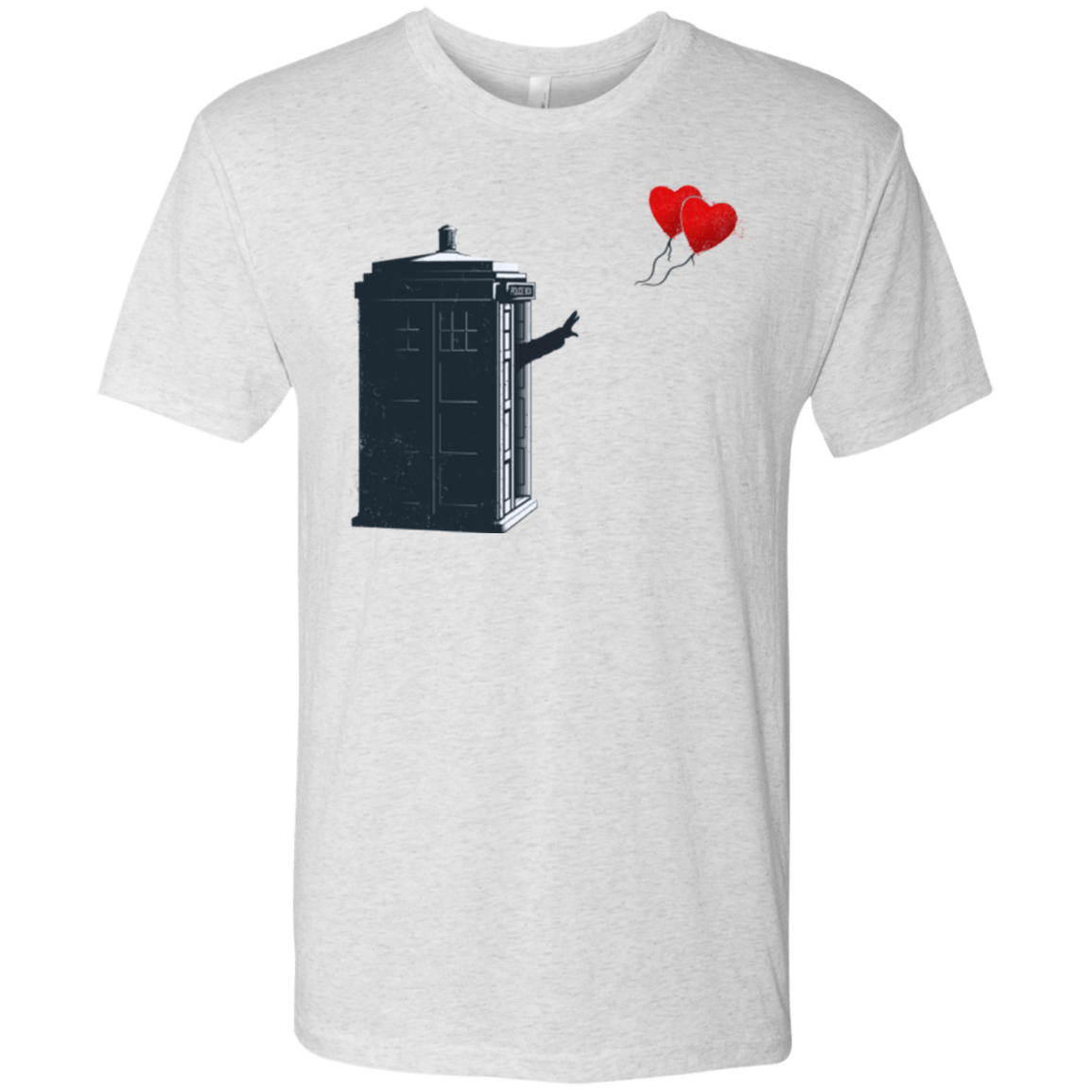 T-Shirts Heather White / Small Dr Banksy Heart Balloon Men's Triblend T-Shirt