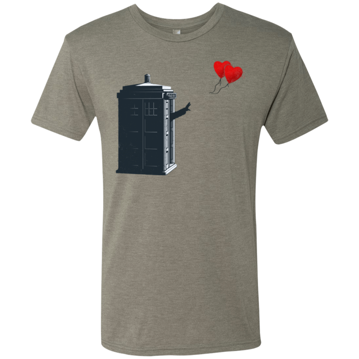 T-Shirts Venetian Grey / Small Dr Banksy Heart Balloon Men's Triblend T-Shirt