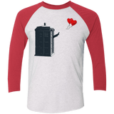 T-Shirts Heather White/Vintage Red / X-Small Dr Banksy Heart Balloon Triblend 3/4 Sleeve